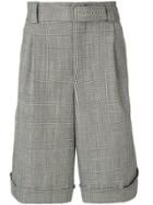 Maison Flaneur Belted Checked Shorts - Grey