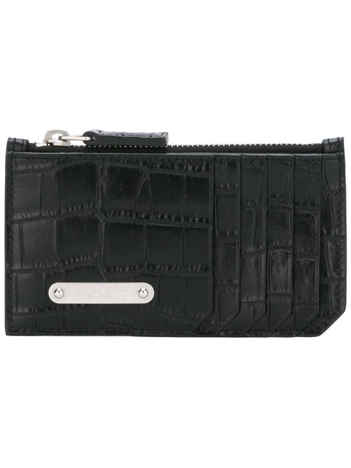 Saint Laurent Id Fragments Zip Pouch - 1000 Black
