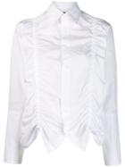 Yohji Yamamoto Ruched Panel Shirt - White
