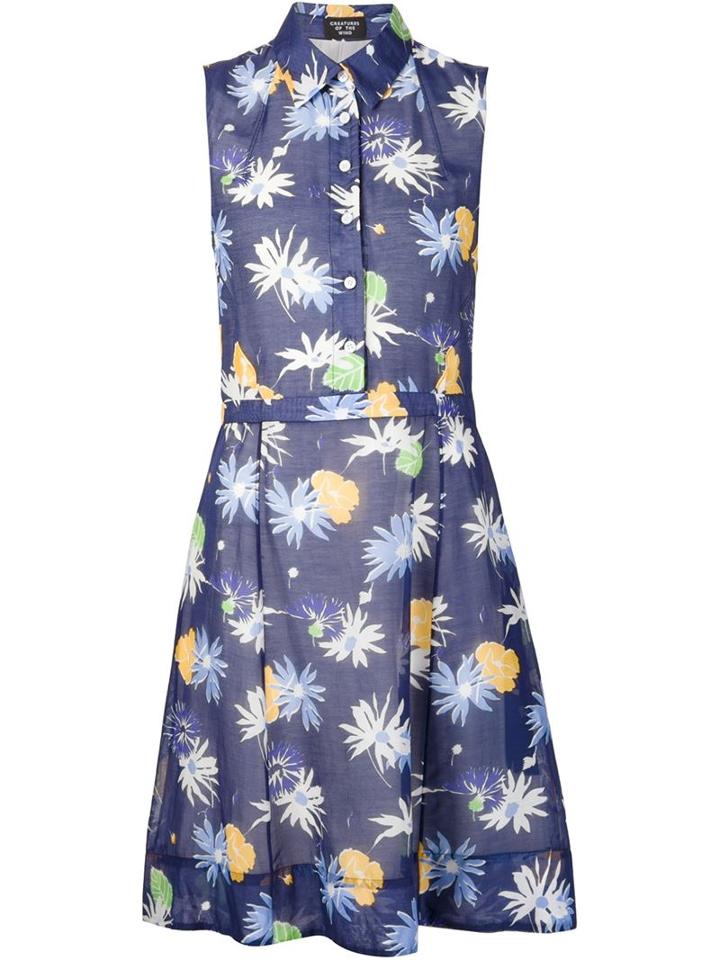 Creatures Of The Wind 'derine' Dress, Women's, Size: 2, Blue, Silk/cotton