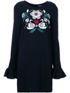 Markus Lupfer Embroidered Front Dress, Women's, Size: Small, Black, Viscose