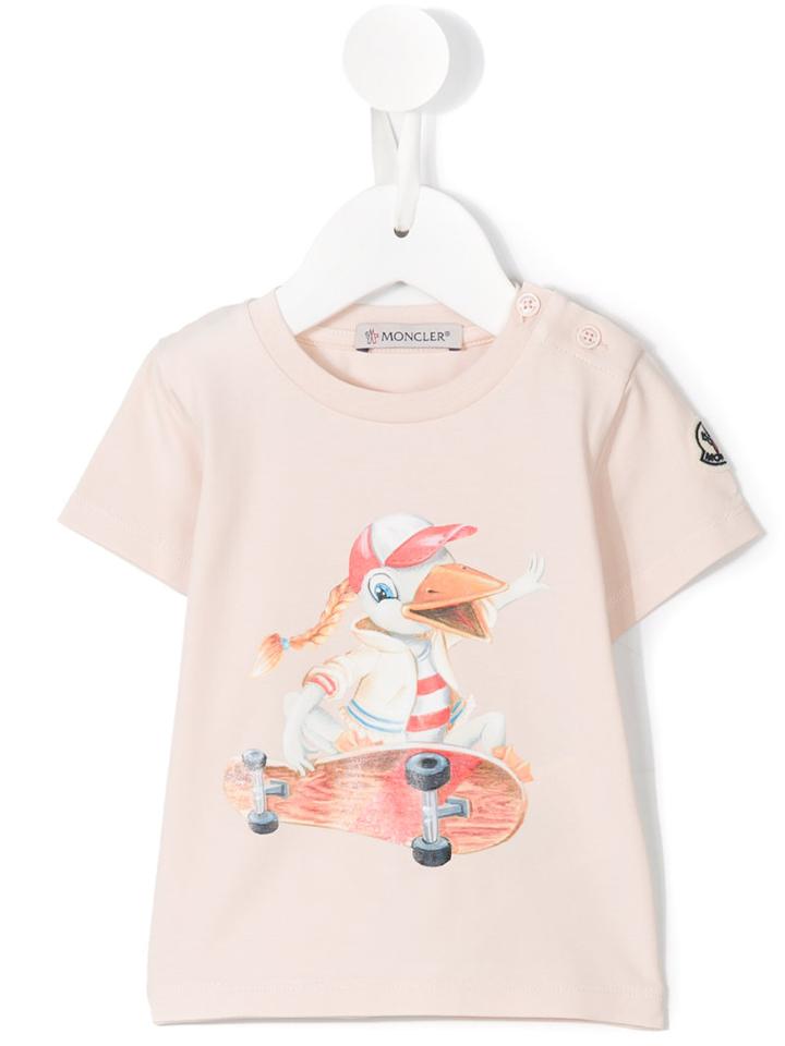 Moncler Kids - Duck Print T-shirt - Kids - Cotton/spandex/elastane - 24-36 Mth, Pink/purple