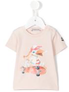 Moncler Kids - Duck Print T-shirt - Kids - Cotton/spandex/elastane - 24-36 Mth, Pink/purple