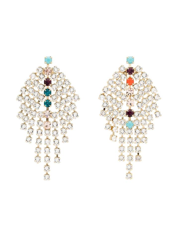 Isabel Marant Silver Metallic Gem Drop Earrings