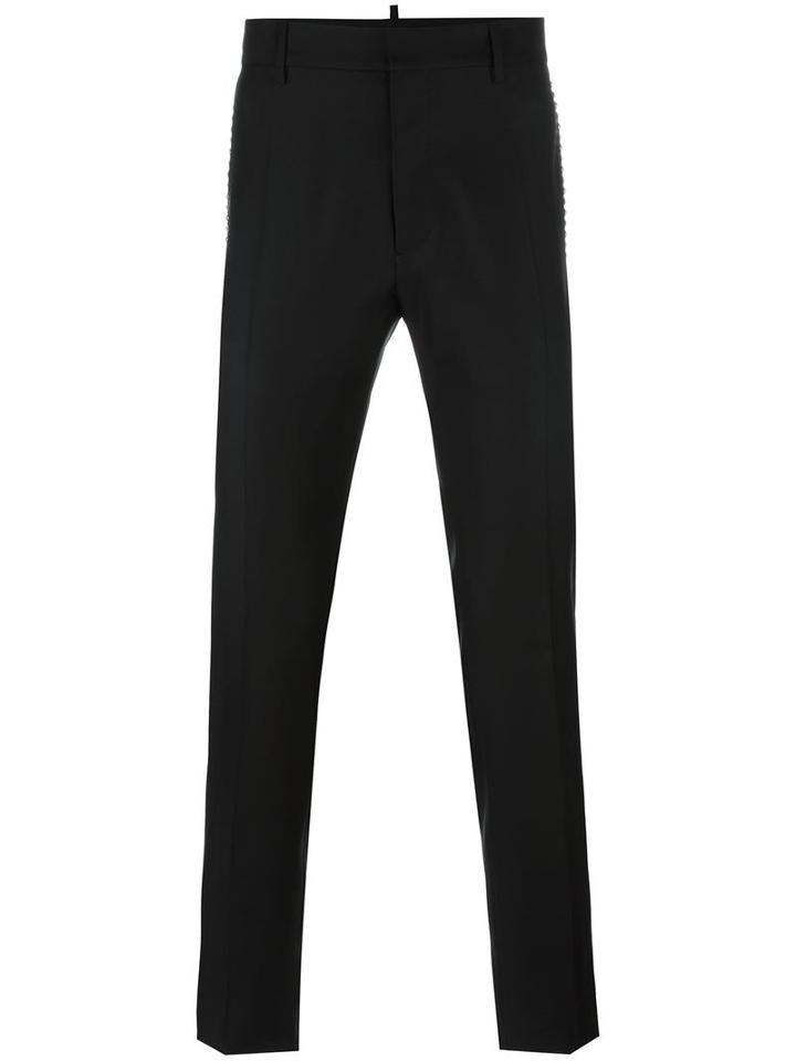 Dsquared2 Studded Tailored Trousers, Men's, Size: 54, Silk/virgin Wool/brass/glass