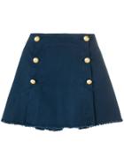 Pinko Button Embellished A-line Skirt - Blue