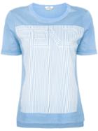 Fendi Fendi Logo Printed T-shirt - Blue