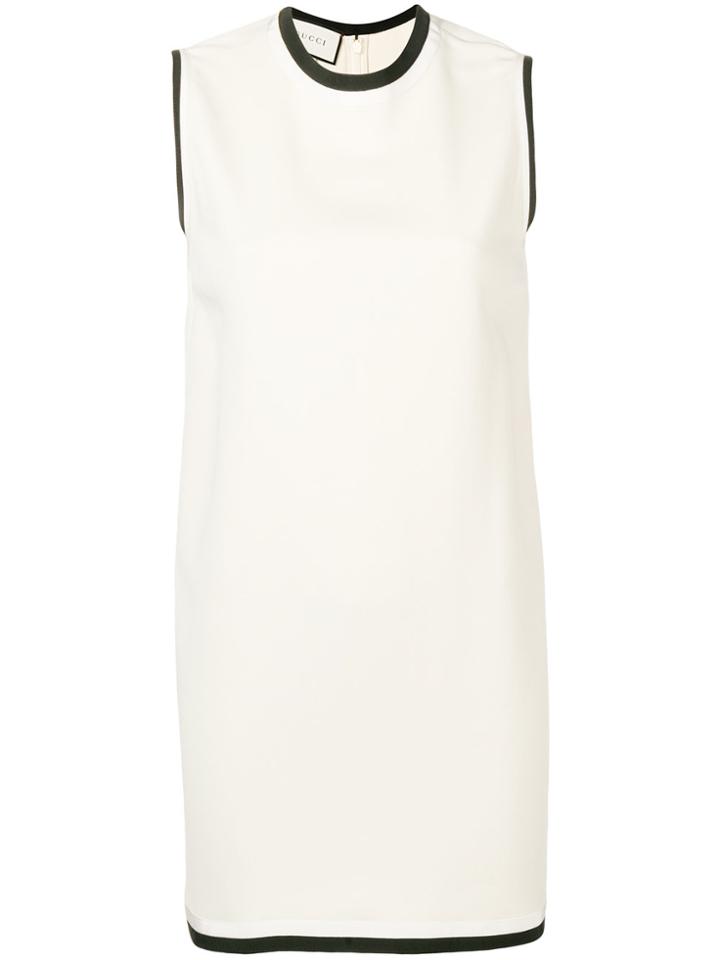 Gucci Grosgrain Trim Shift Dress - Nude & Neutrals