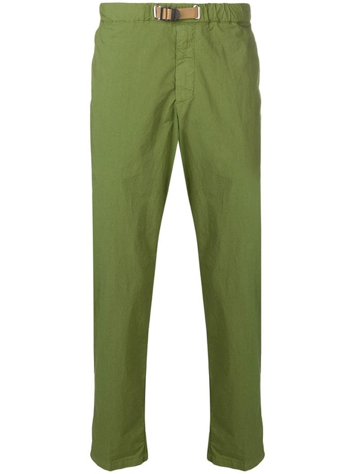 White Sand Buckle Slim-fit Trousers - Green