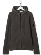 Stone Island Junior Knitted Hooded Jacket - Grey