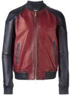 Dsquared2 Contrasted Leather Bomber Jacket