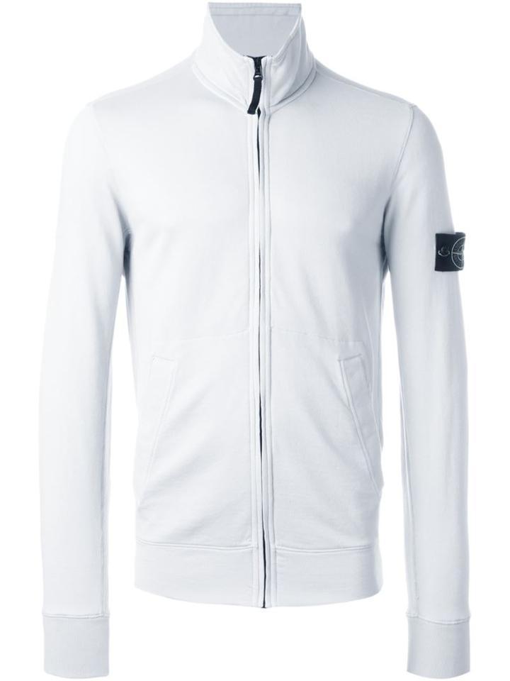 Stone Island Full Zip Sweater, Men's, Size: Xxl, Grey, Cotton