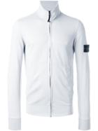 Stone Island Full Zip Sweater, Men's, Size: Xxl, Grey, Cotton