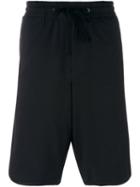 James Perse Drawstring Track Shorts, Men's, Size: 3, Black, Cotton/polyester/spandex/elastane