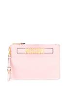 Moschino Logo Clutch - Pink