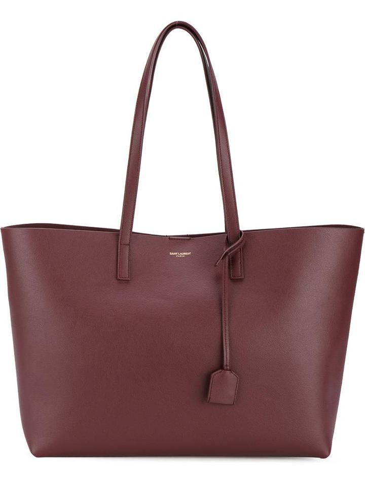 Saint Laurent Large Shopper Tote, Women's, Red, Leather
