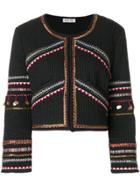 Love Shack Fancy Embroidered Cropped Jacket - Black