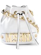 Moschino Logo Bucket Shoulder Bag, Women's, White