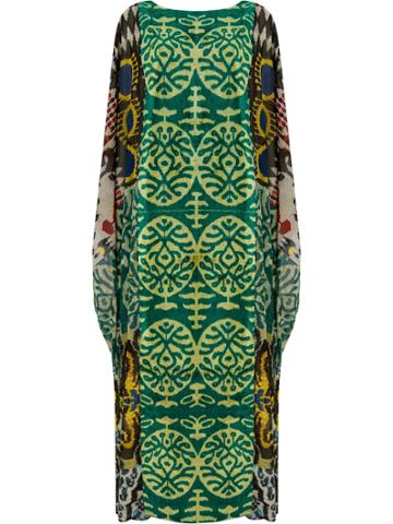 Afroditi Hera Ikat Kaftan Dress - Green