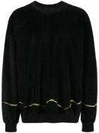 Haider Ackermann Clerck Black Velour Sweatshirt With Gold Detail