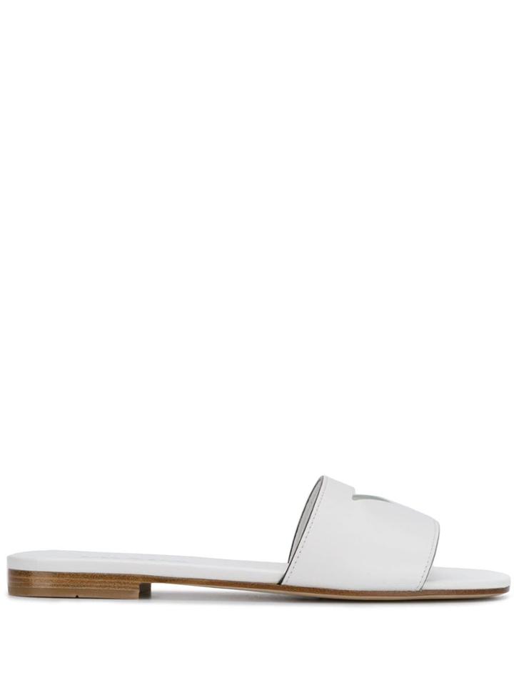 Prada Logo Cut-out Slides - White