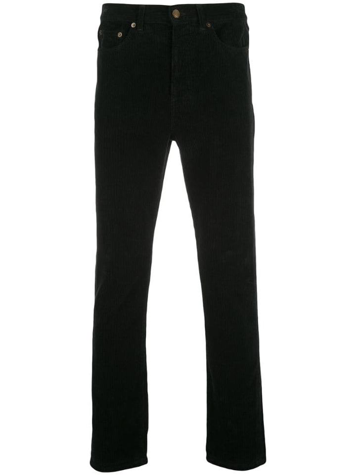 Saint Laurent Corduroy Slim Fit Denim Jeans - Black