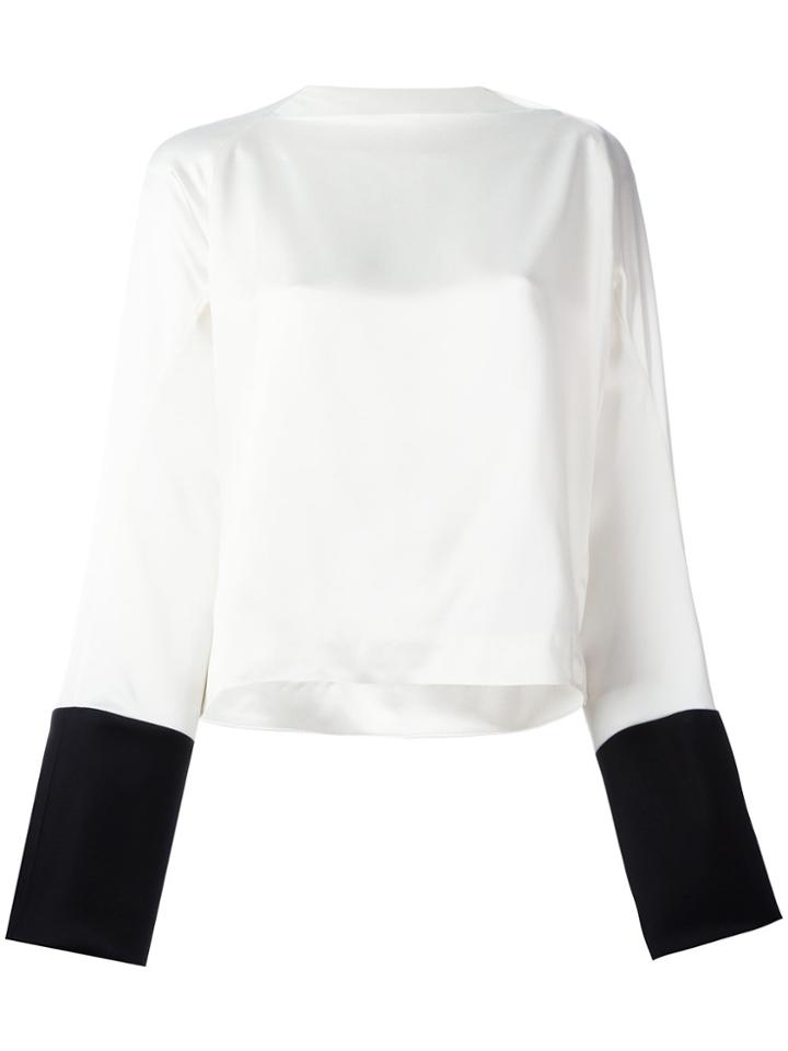 Haider Ackermann Boat Neck Bicolour Blouse - White