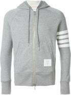 Thom Browne Zipped Hoodie, Men's, Size: 1, Grey, Cotton