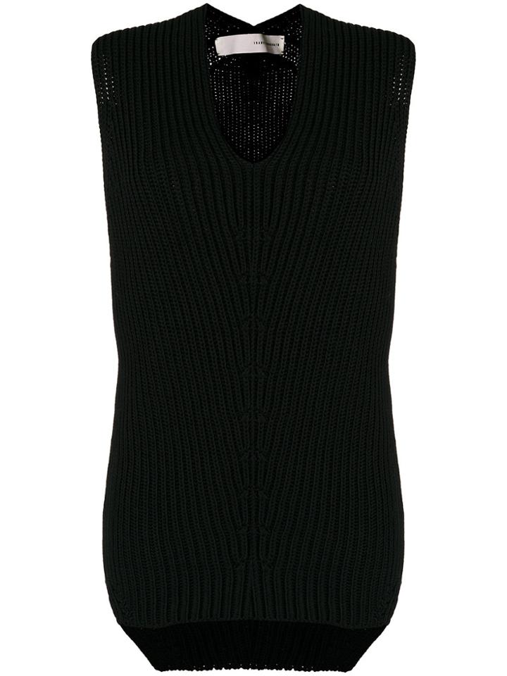 Isabel Benenato Ribbed Sleeveless Top - Black