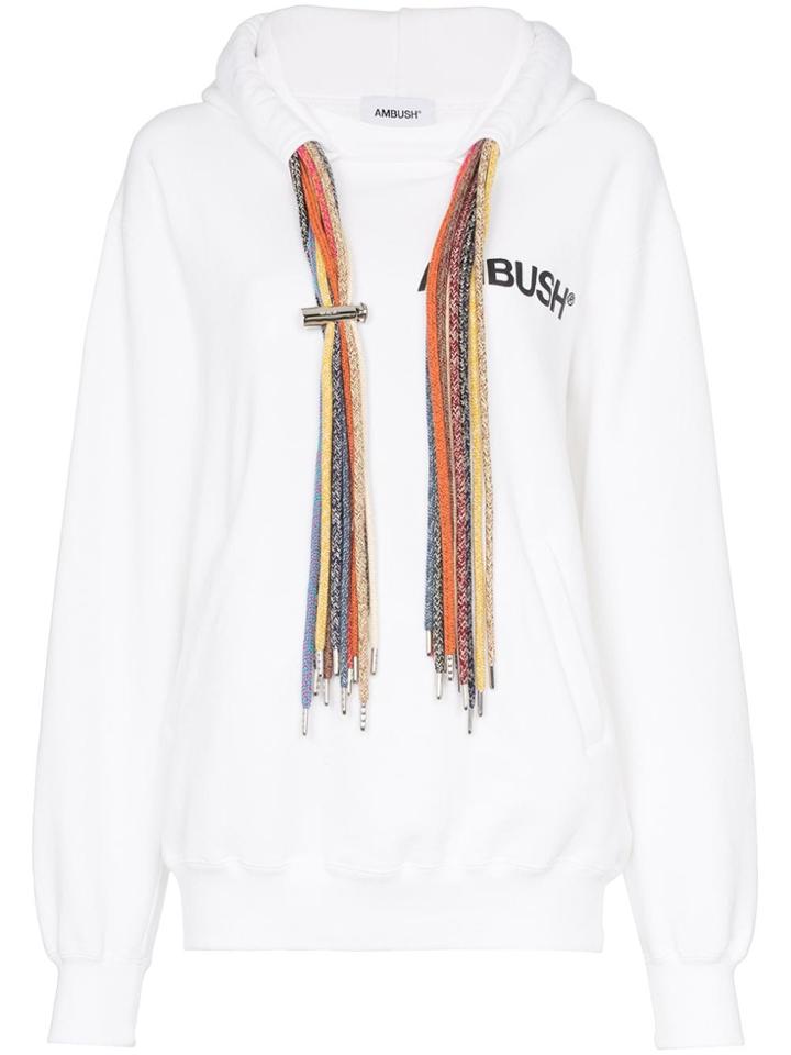 Ambush Logo Print Multi-cord Hoodie - White