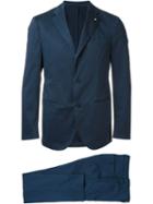 Lardini Two Piece Suit, Men's, Size: 52, Blue, Cotton/polyester/spandex/elastane