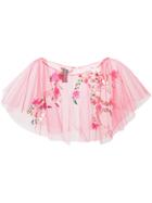 Monique Lhuillier Embellished Tulle Jacket - Pink & Purple