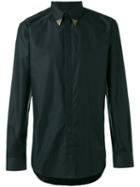 Givenchy - Metallic Tipped Collar Shirt - Men - Cotton - 41, Black, Cotton