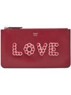 Fendi Studded Love Wallet - Red