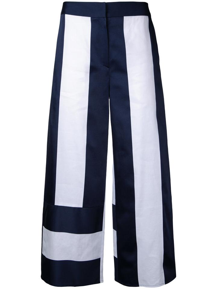 Goen.j Panel Cropped Palazzo Pants, Women's, Size: Medium, White, Cotton/linen/flax/polyester