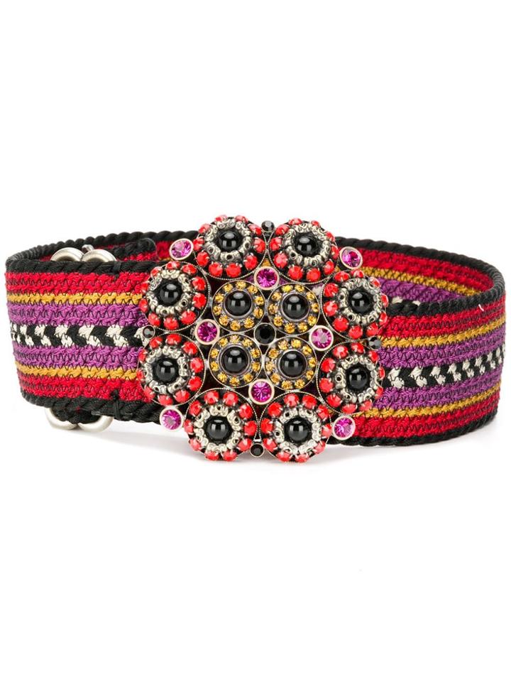 Etro Jewelled Buckle Belt - Red