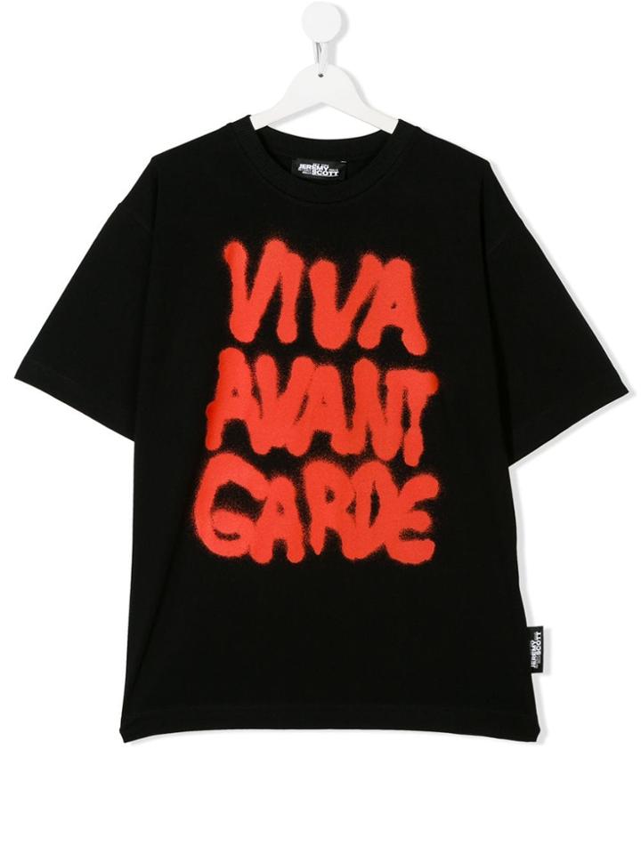 Jeremy Scott Junior Teen Graffiti Print T-shirt - Black