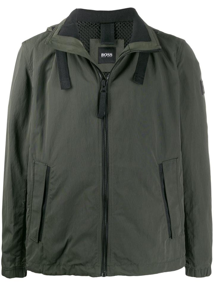 Boss Hugo Boss Side Logo Patch Hooded Jacket - Green