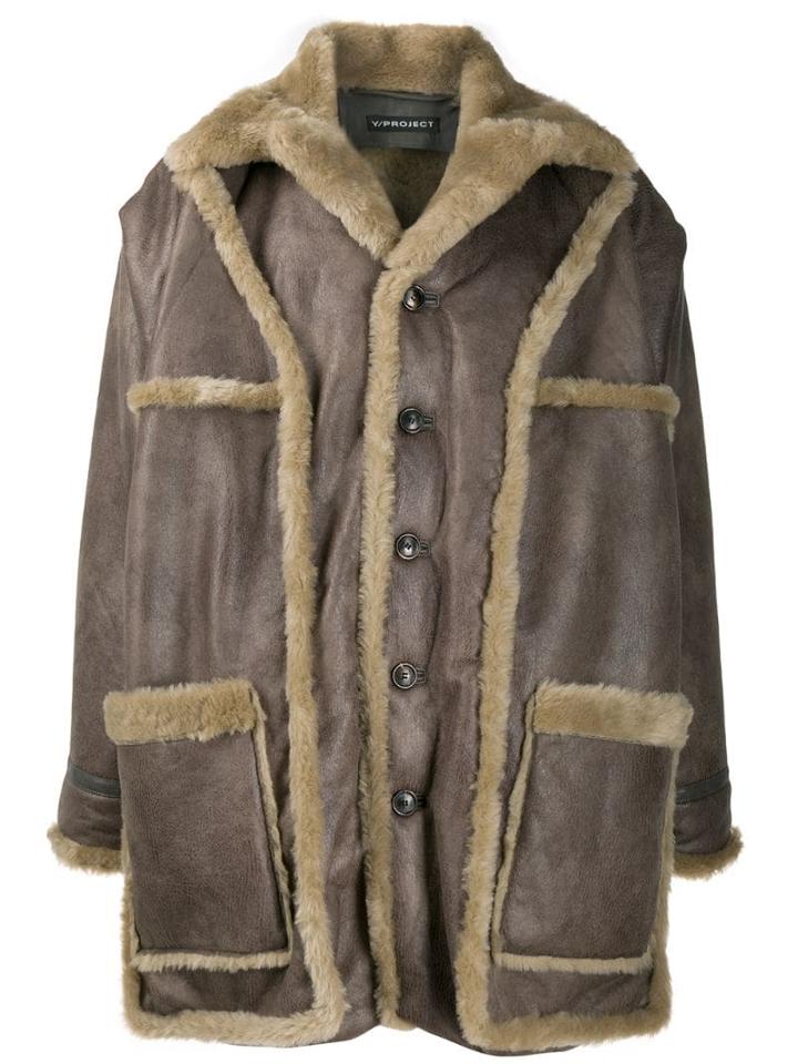 Y/project Oversized Aviator Jacket - Neutrals