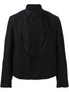 Ann Demeulemeester Deep Collar Zip Detail Jacket - Black