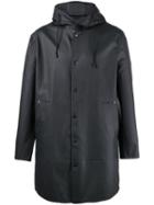 Stutterheim - Hooded Raincoat - Men - Cotton/polyester/pvc - M, Black, Cotton/polyester/pvc