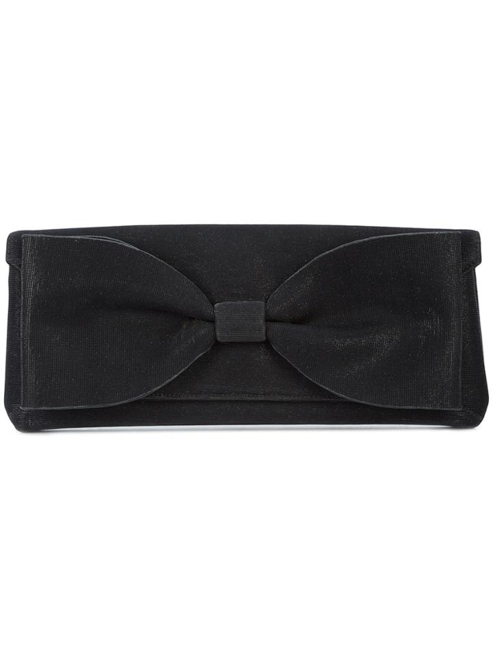 Oscar De La Renta Bow Detail Envelope Clutch - Black