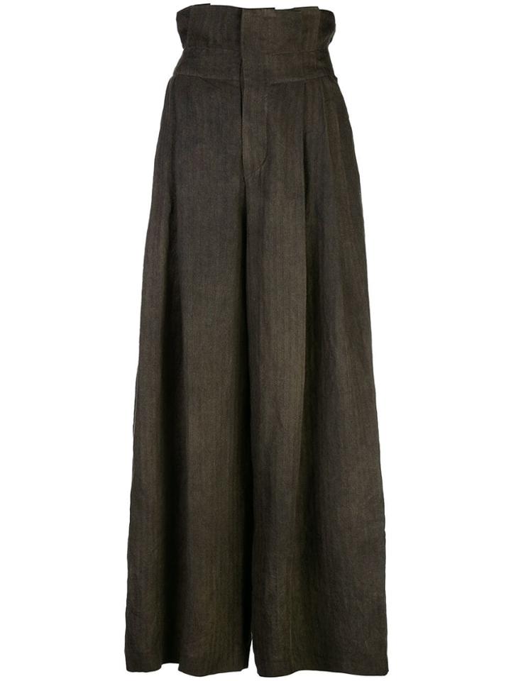 Uma Wang Faded Palazzo Pants - Brown