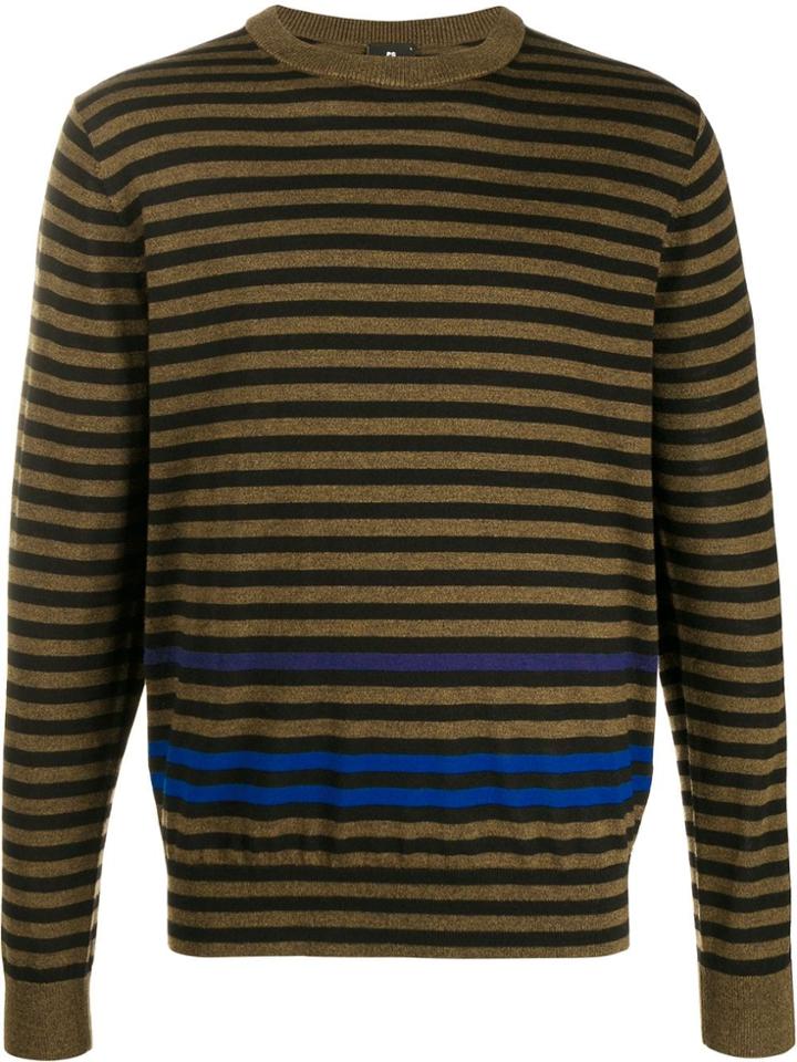 Ps Paul Smith Striped Crew-neck Jumper - Black
