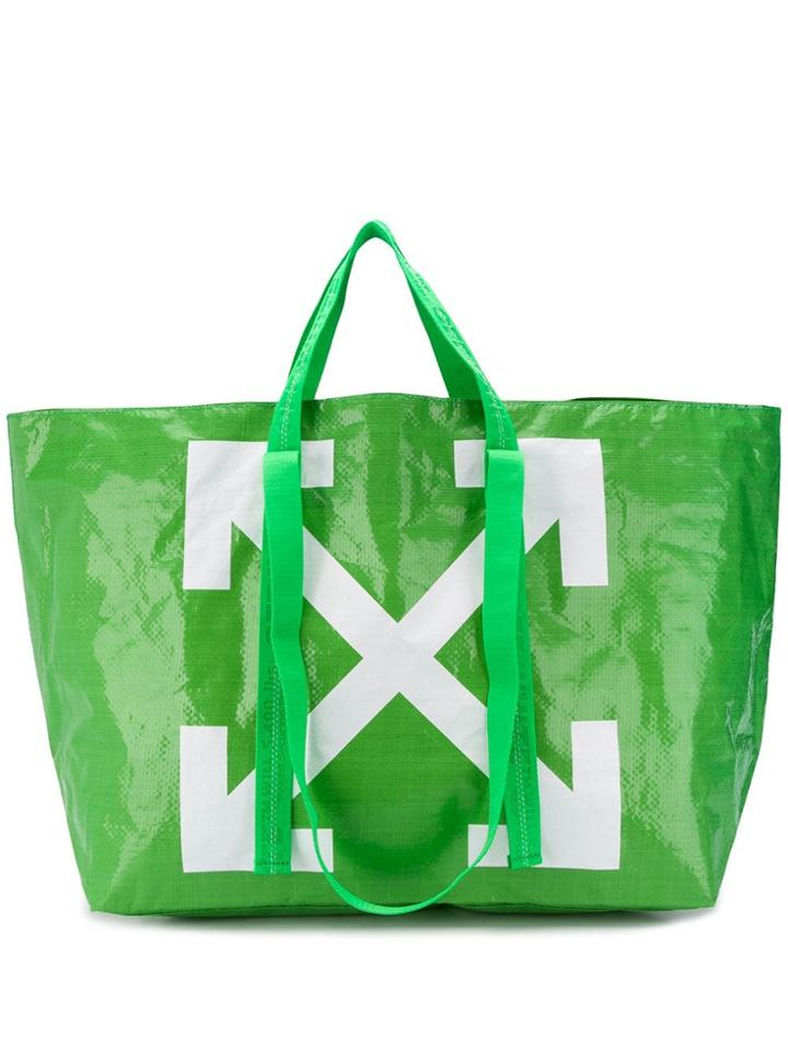 Off-white Arrow Print Tote - Green