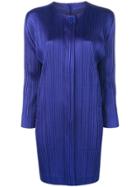 Pleats Please By Issey Miyake Micro Pleated Coat - Blue