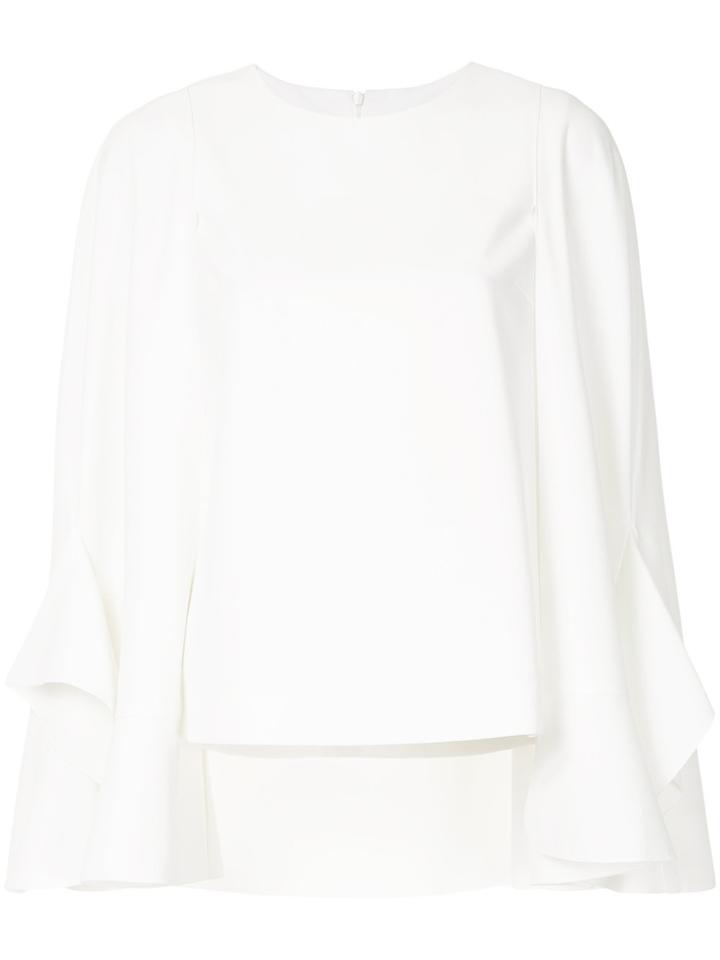 Goen.j Wide Cuffed Cape Top - White