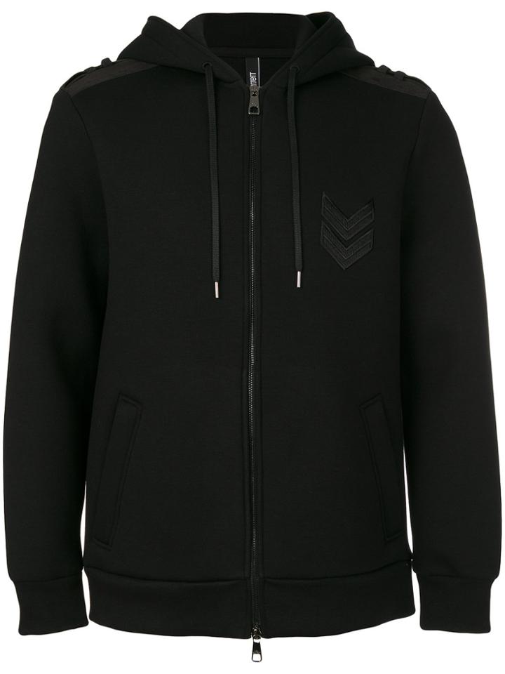 Neil Barrett Arrow Embroidered Hooded Sweatshirt - Black