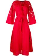 Vita Kin Perforated Trim Wrap Dress - Red