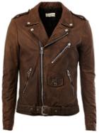 Faith Connexion Biker Jacket, Men's, Size: Large, Brown, Polyester/acetate/calf Leather